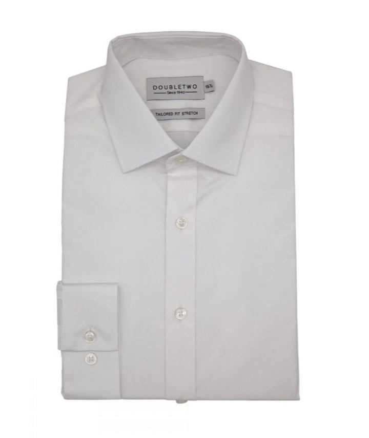 Double Two Tailored Fit White Long Sleeve Shirt