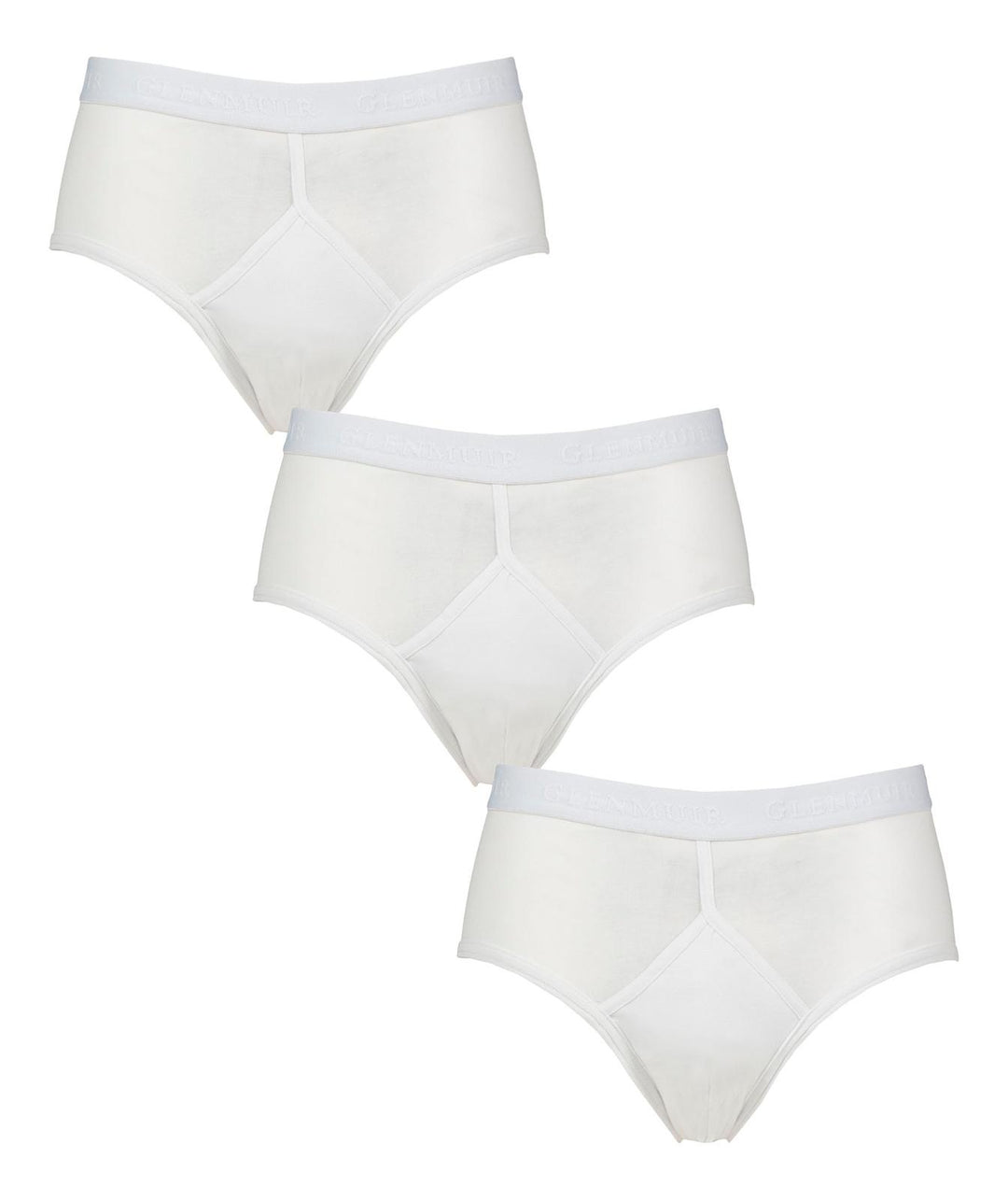 Glenmuir Y-Fronts White High Rise Underwear- Pack of three