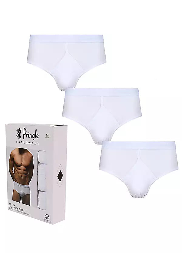 Pringle Y-Fronts White High Rise Underwear- Three pack