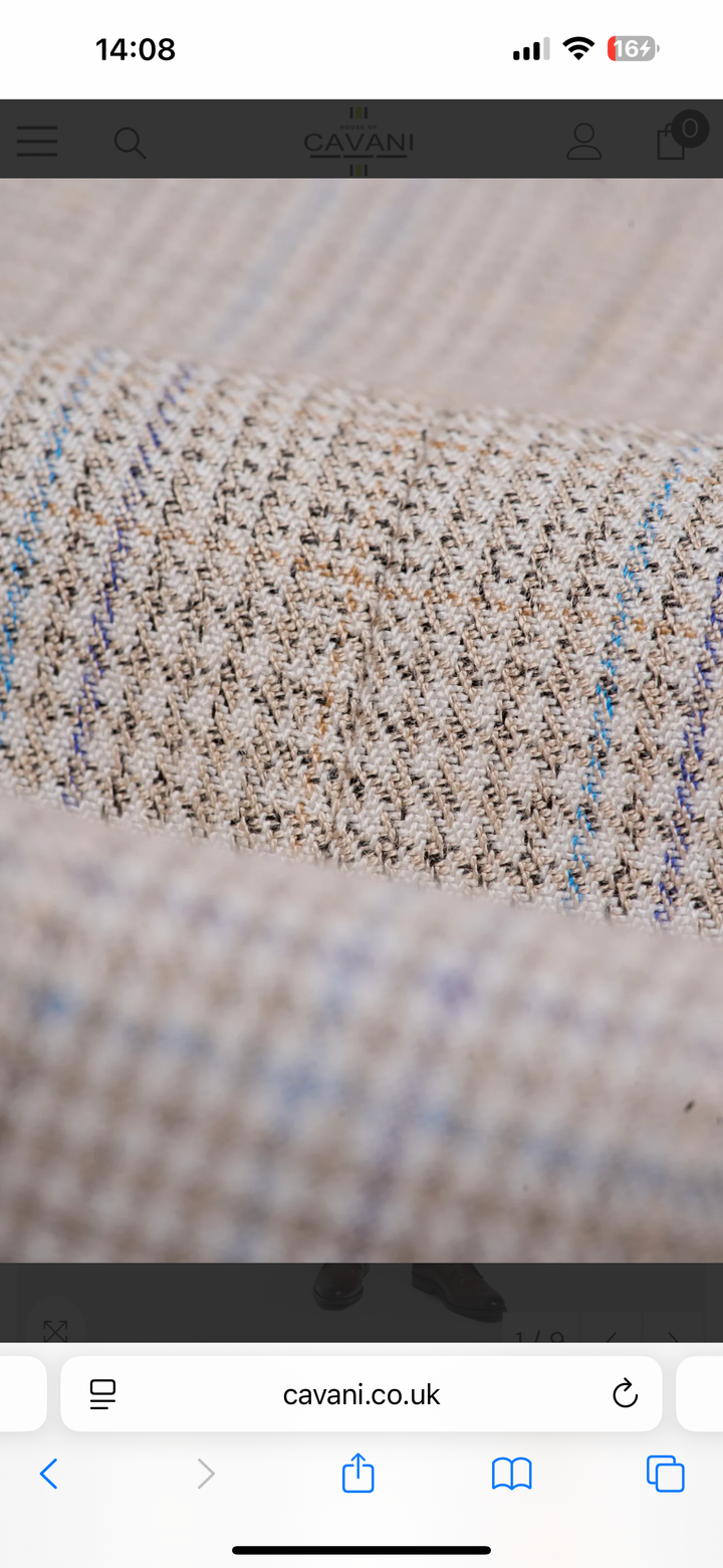 House of Cavani beige short check Waistcoat