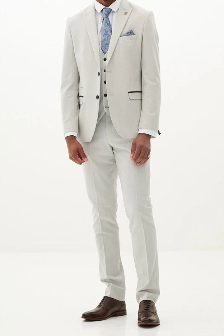 Marc Darcy Bromley Check Stone Trousers