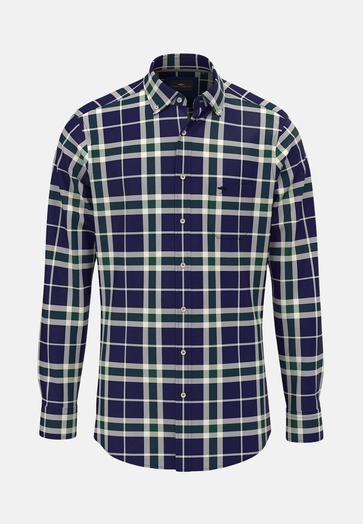 Fynch-Hatton Long Sleeve Shirt Navy Large Check
