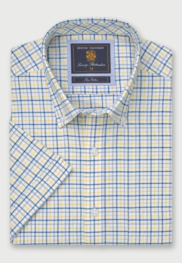 Brook Taverner Lemon Tattersall Check Short Sleeve