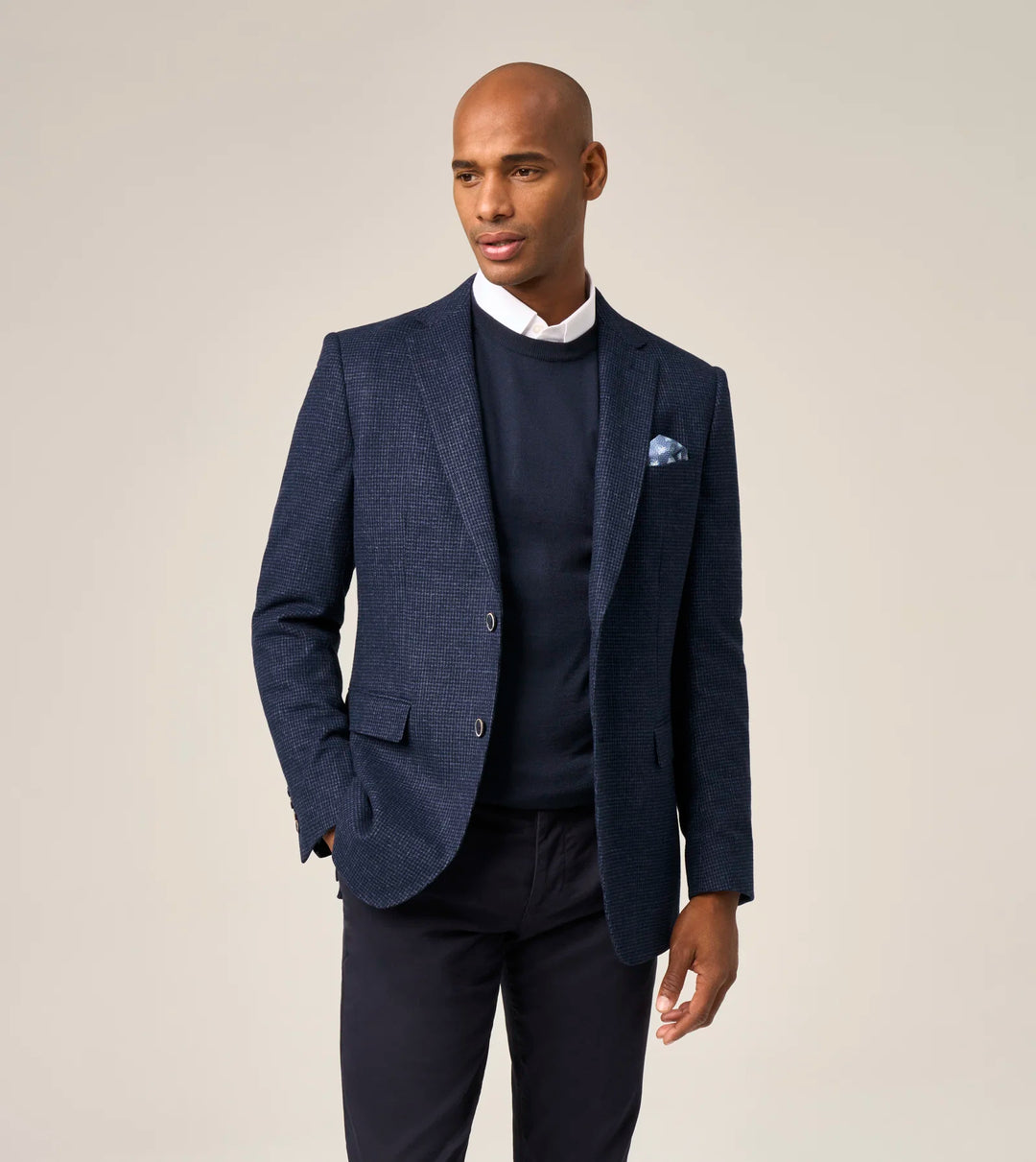 Skopes Dawlish Tailored Jacket Navy Blue Puppytooth