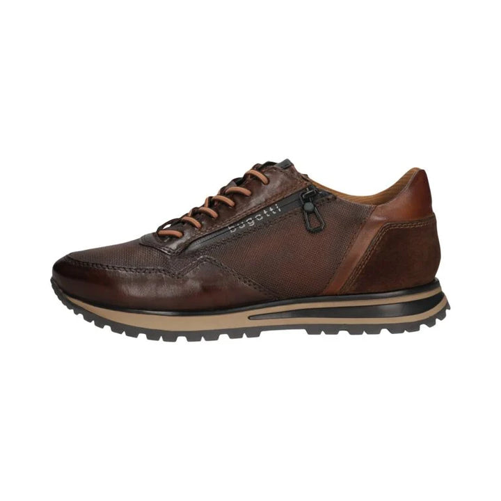 Bugatti Lace Up Wide Fit Brown Trainer
