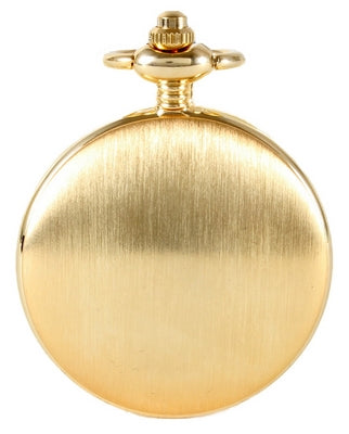 Gold Brushed Quartz Full Hunter Pocket Watch