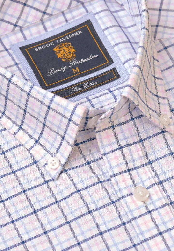 Brook Taverner Pink Tattersall Check Short Sleeve