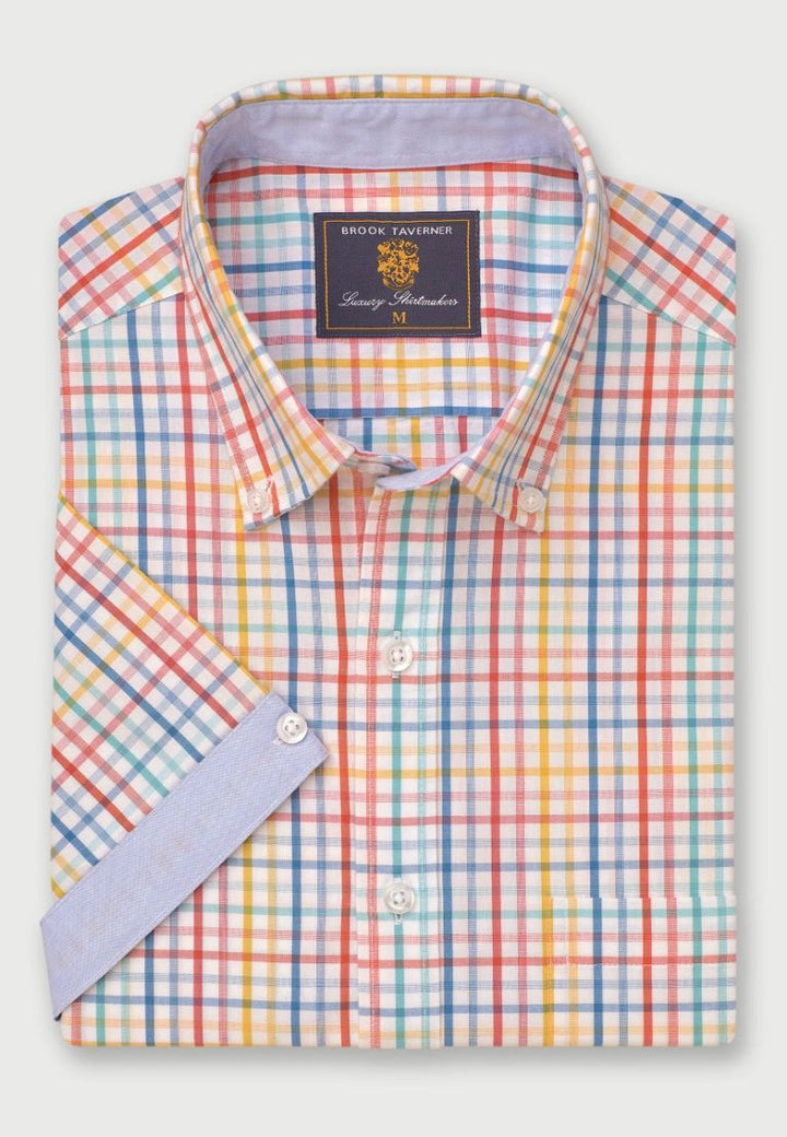 Brook Taverner Multi Check Portofino Short Sleeve Shirt