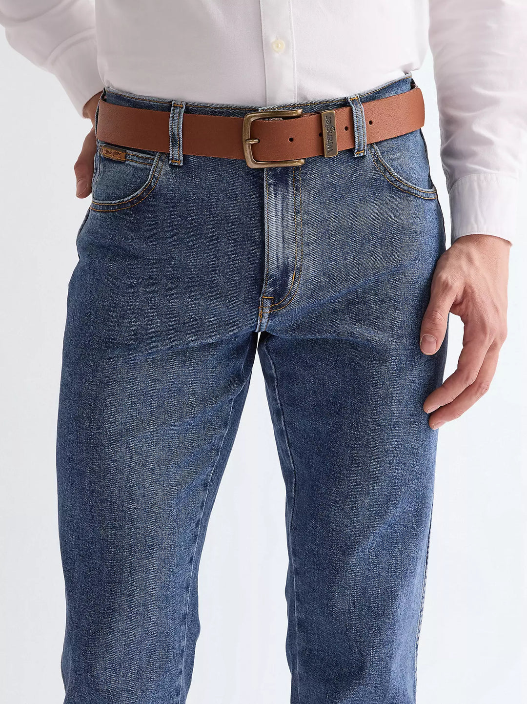 Wrangler Metal Loop Cognac Belt