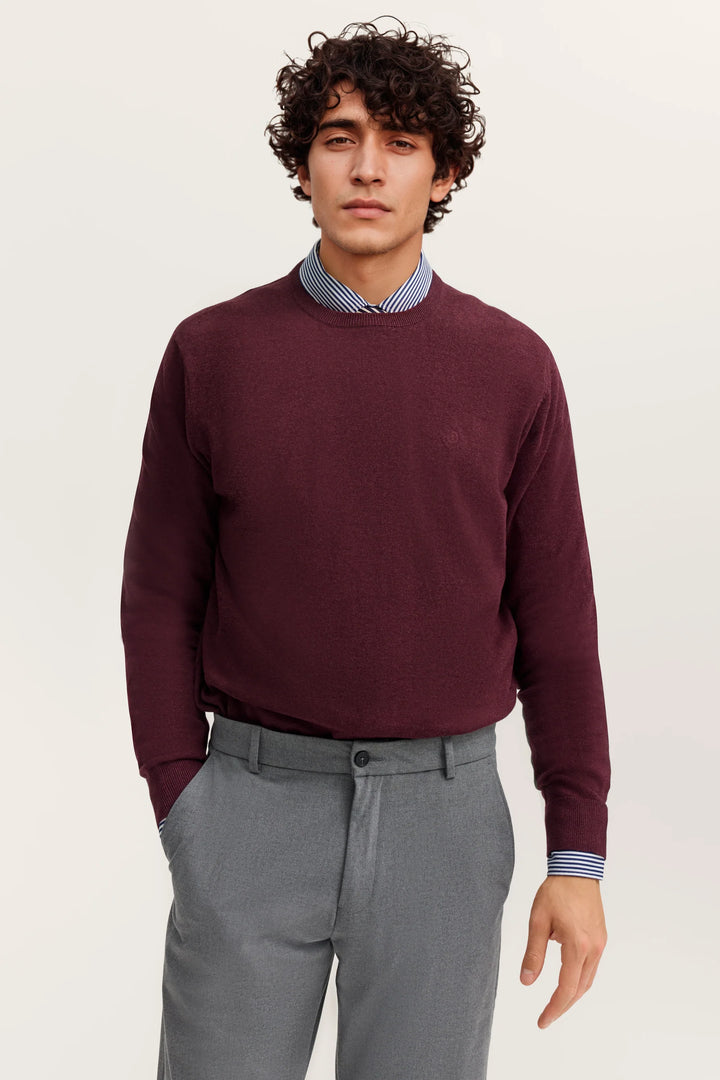 Bugatti Crew Neck Jumper- BlackBerry