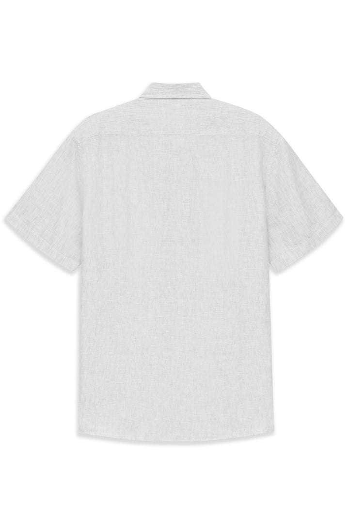 Bugatti Linen Short Sleeve Shirt White