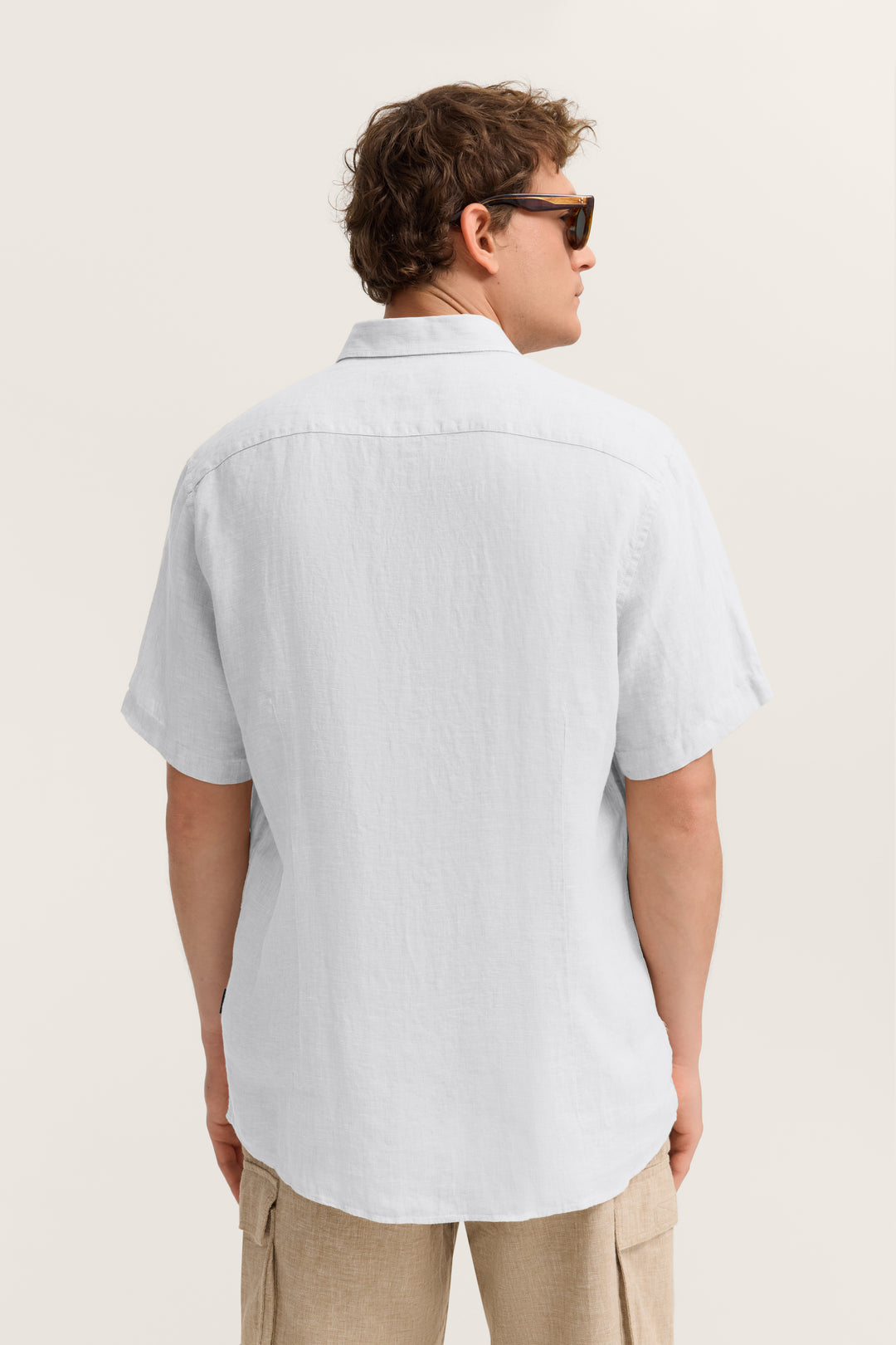 Bugatti Linen Short Sleeve Shirt White