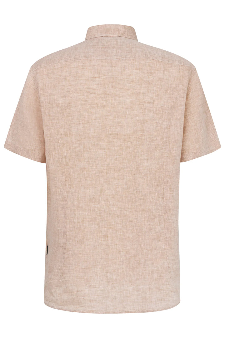 Bugatti Short Sleeve Linen Shirt Taupe