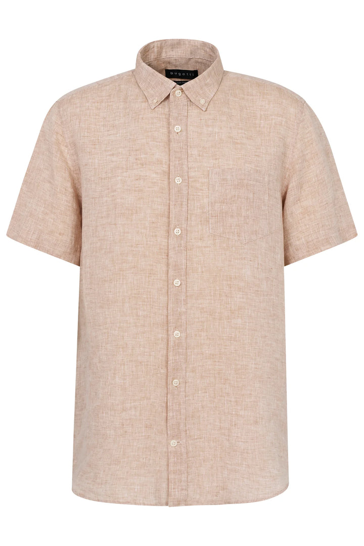 Bugatti Short Sleeve Linen Shirt Taupe