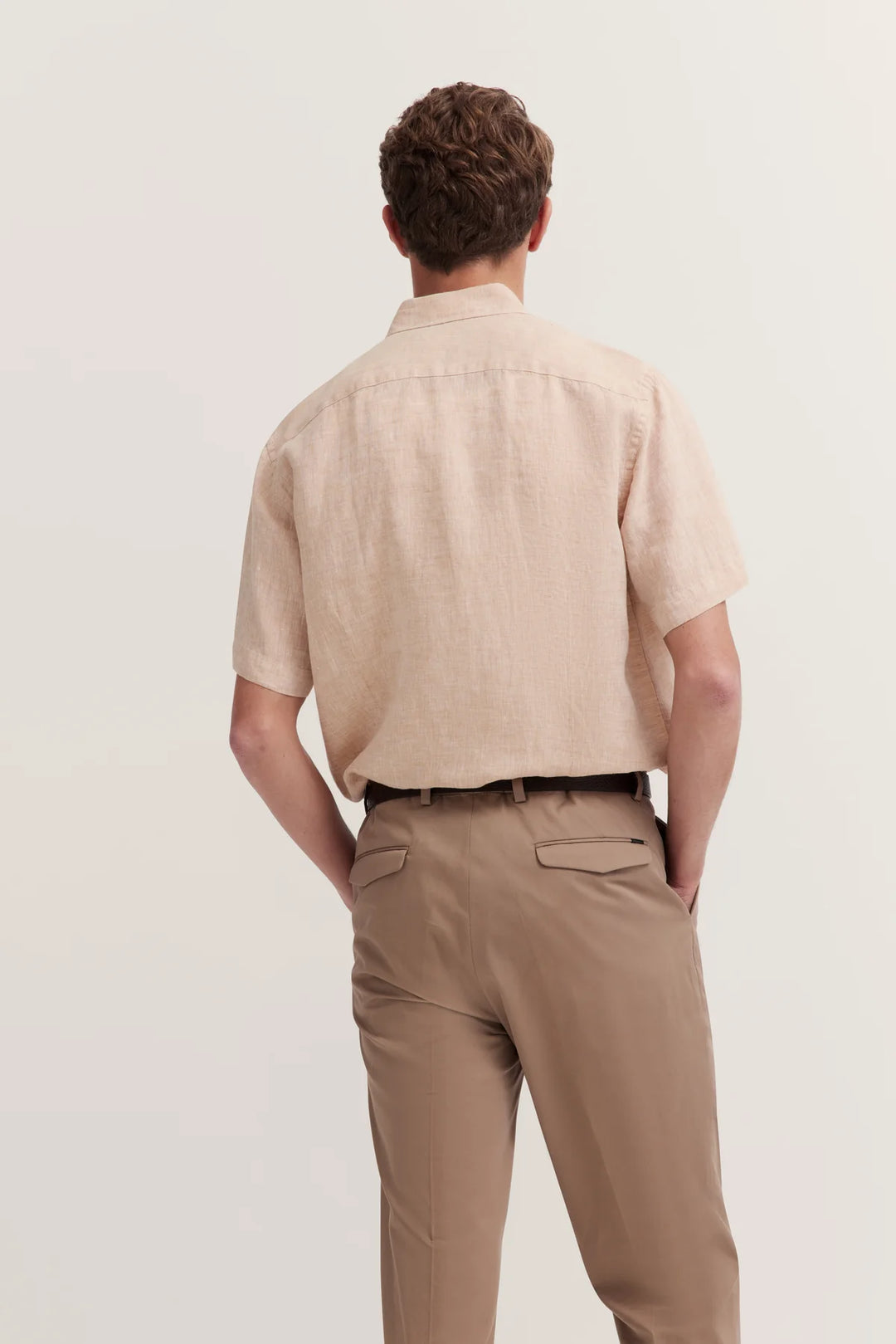 Bugatti Short Sleeve Linen Shirt Taupe