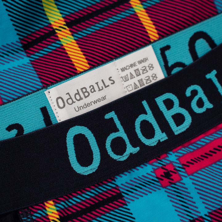 OddBalls Underwear - Tartan - Mens Cotton Boxer Shorts