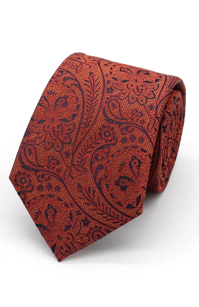 Floral Tie - Burnt Orange