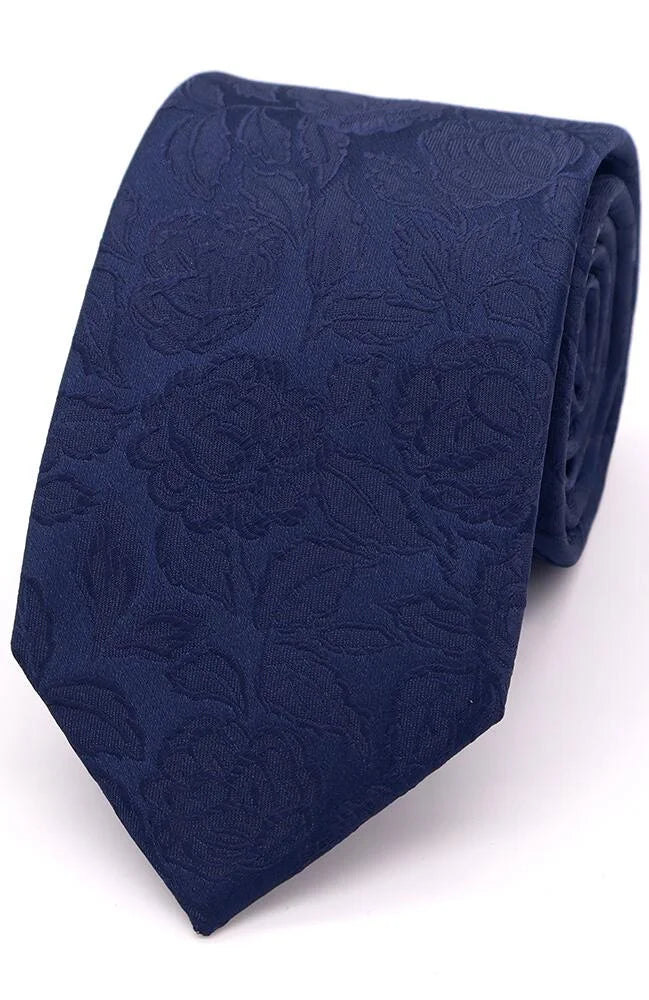 Navy Rose Floral Tie