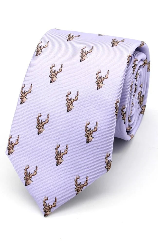 Stags Head Tie Lilac