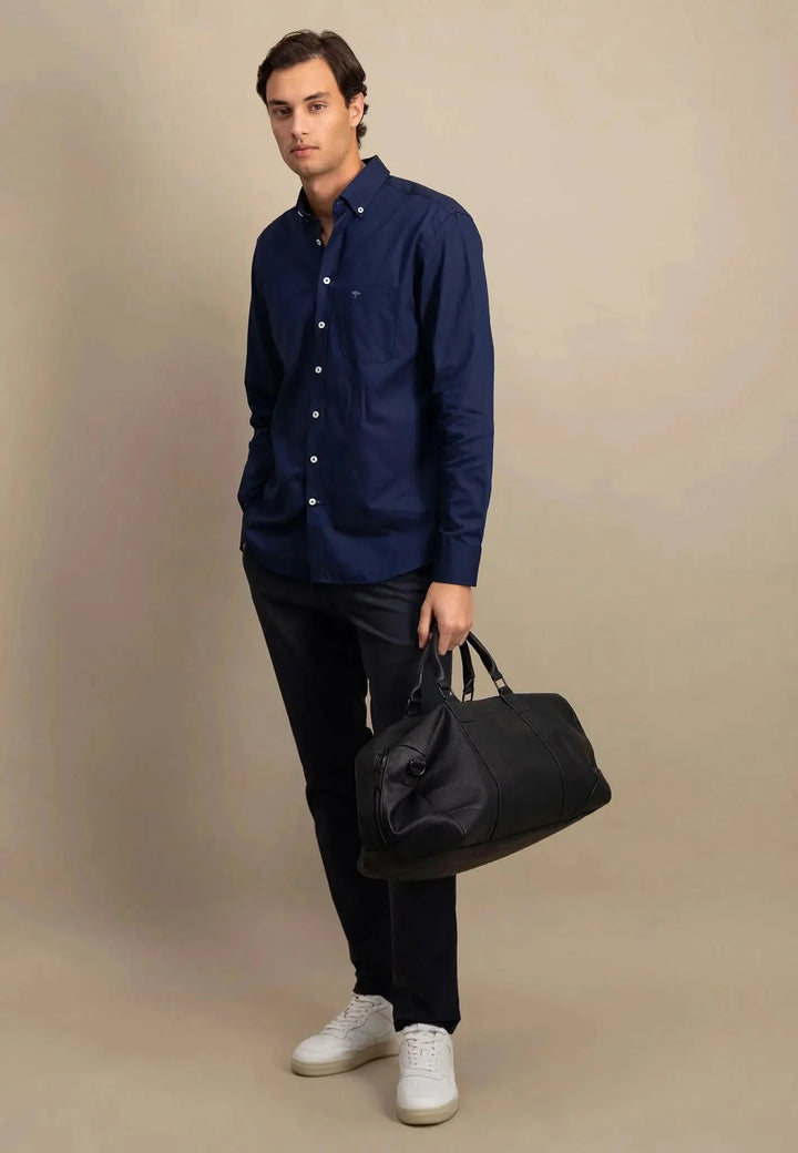 Fynch-Hatton Long Sleeve Oxford Navy