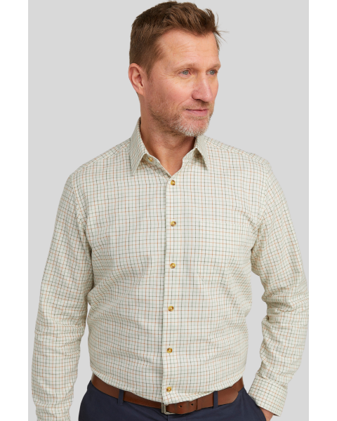 Double Two Long Sleeve Green Checked Shirt