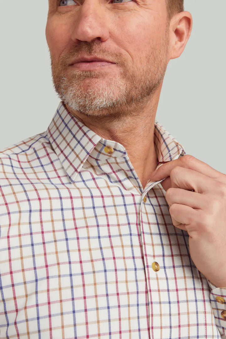 Double Two Long Sleeve Plum Checked Shirt