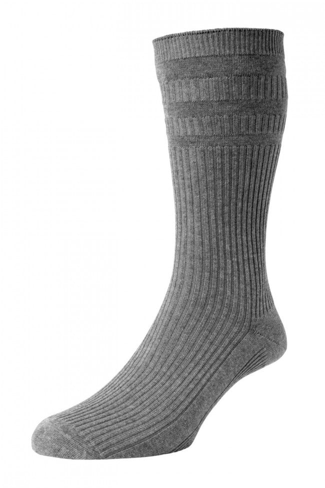 HJ Hall Softop Cotton Sock Mid Grey