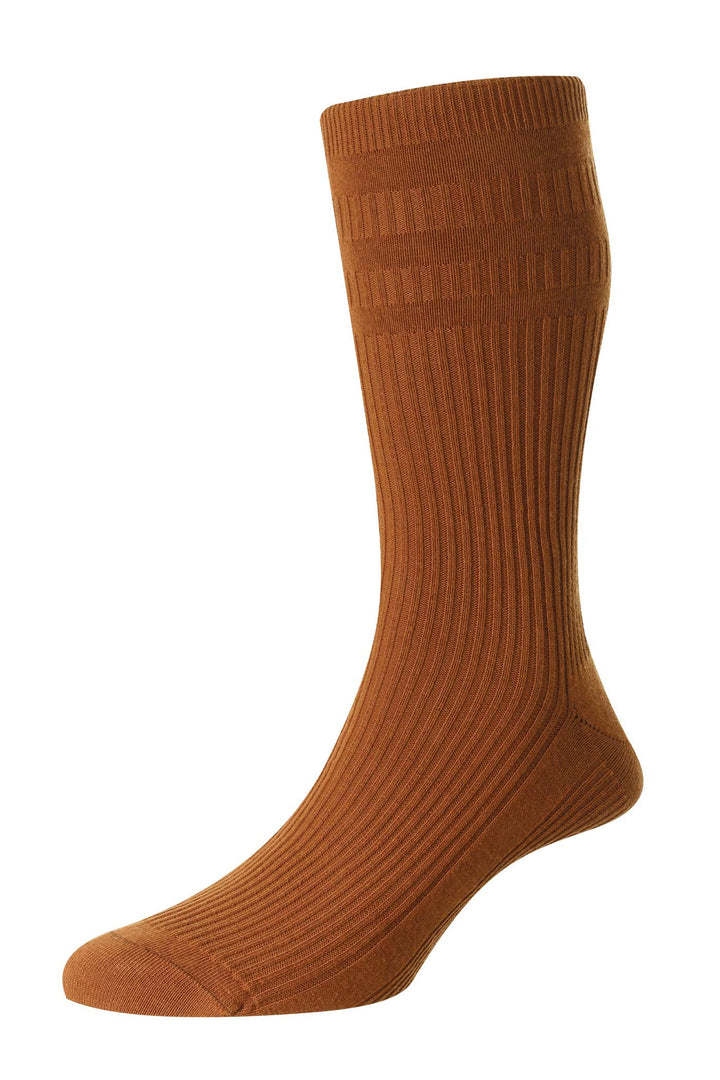 HJ Hall Softop Cotton Sock Chestnut
