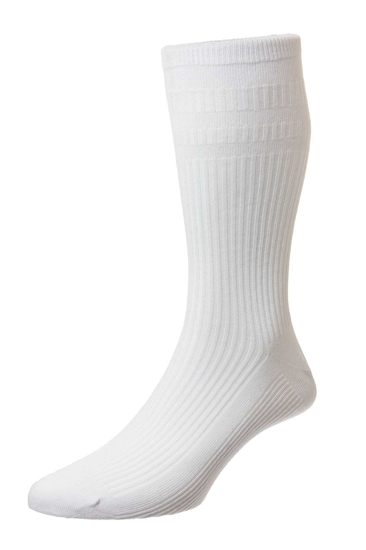 HJ Hall Softop Cotton Sock White