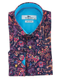 Claudio Lugli Paisley Pink/Navy Shirt