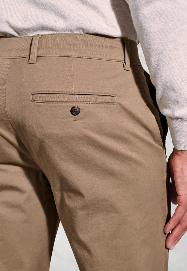 Brook Taverner Leo Tailored Fit Tan Chinos
