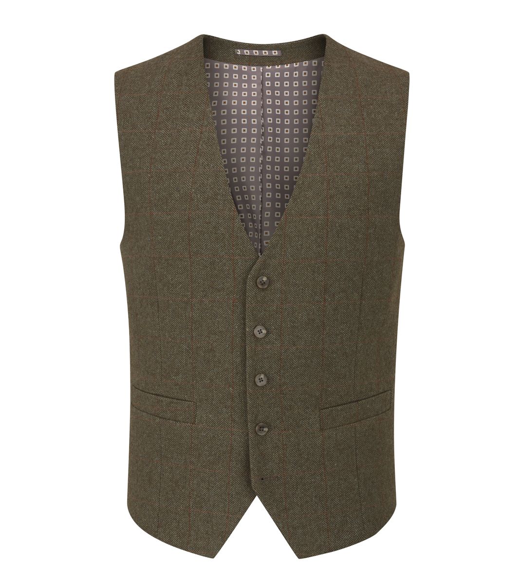 Skopes Cupar Green Tweed Waistcoat