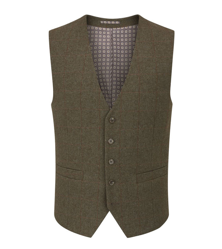 Skopes Cupar Green Tweed Waistcoat