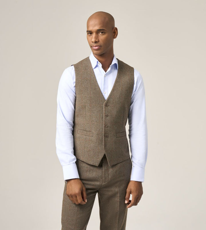 Skopes Cupar Green Tweed Waistcoat