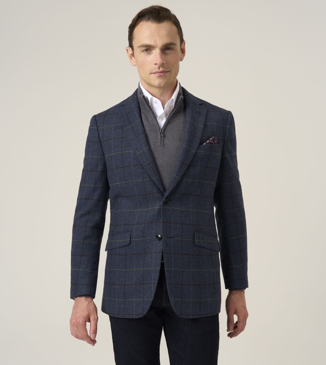 Skopes Ryedale Navy Check Jacket