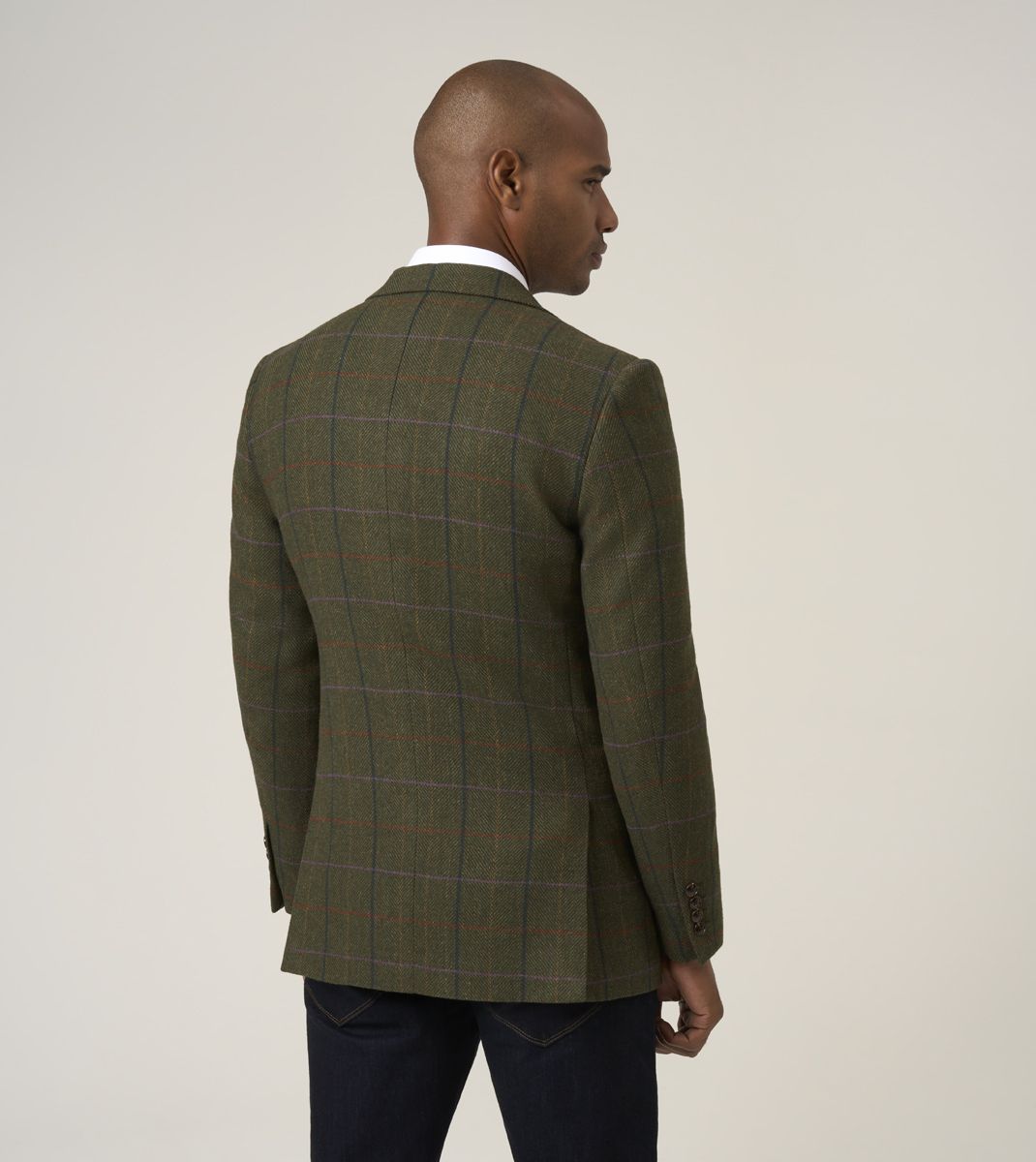 Skopes Horden Tailored Fit Lovat Green Country Check Jacket