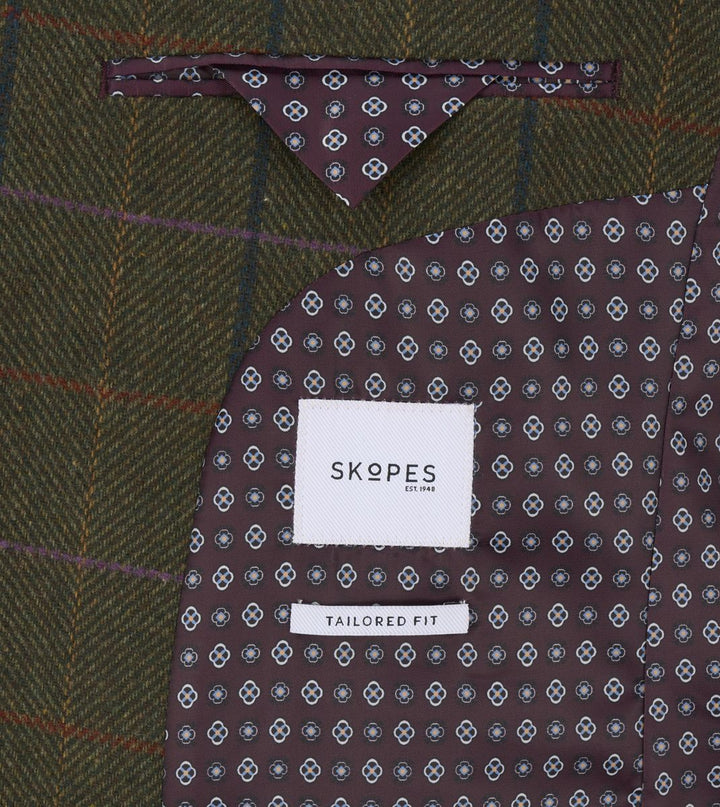 Skopes Horden Tailored Fit Lovat Green Country Check Jacket