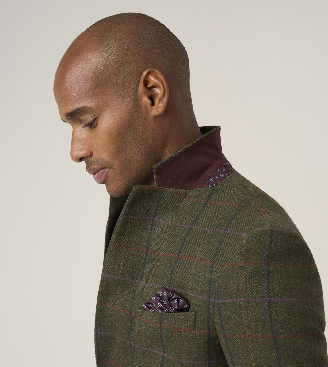 Skopes Horden Tailored Fit Lovat Green Country Check Jacket