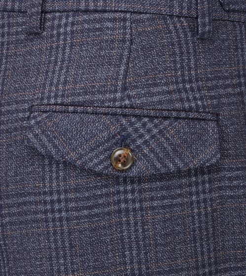Skopes Woolf Tailored Fit Trousers Blue Check