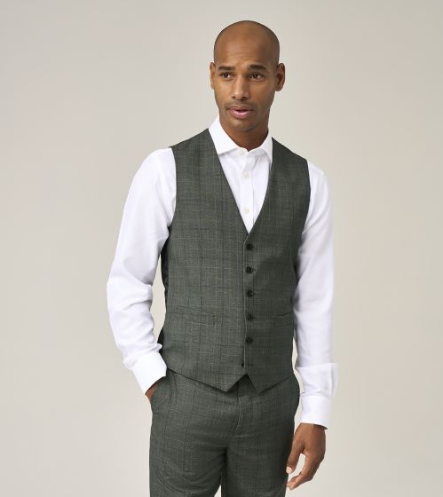 Skopes Wesley Green Single Breasted Waistcoat