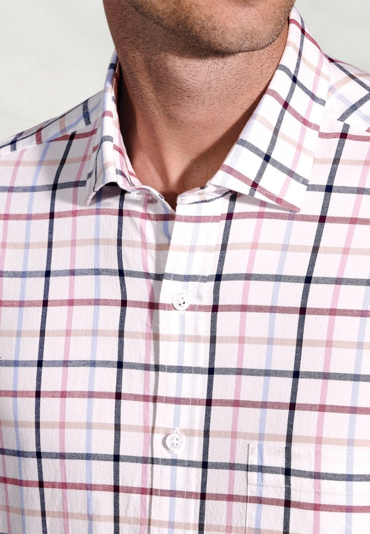 Brook Taverner Tattersall Check Long Sleeve Ecru