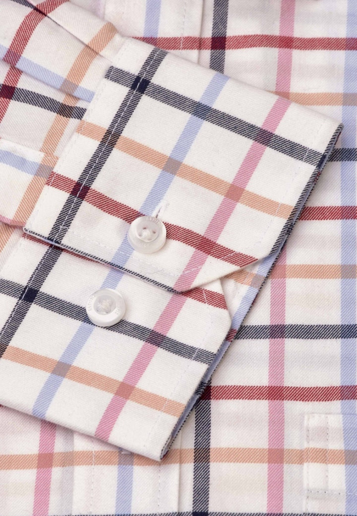 Brook Taverner Tattersall Check Long Sleeve Ecru