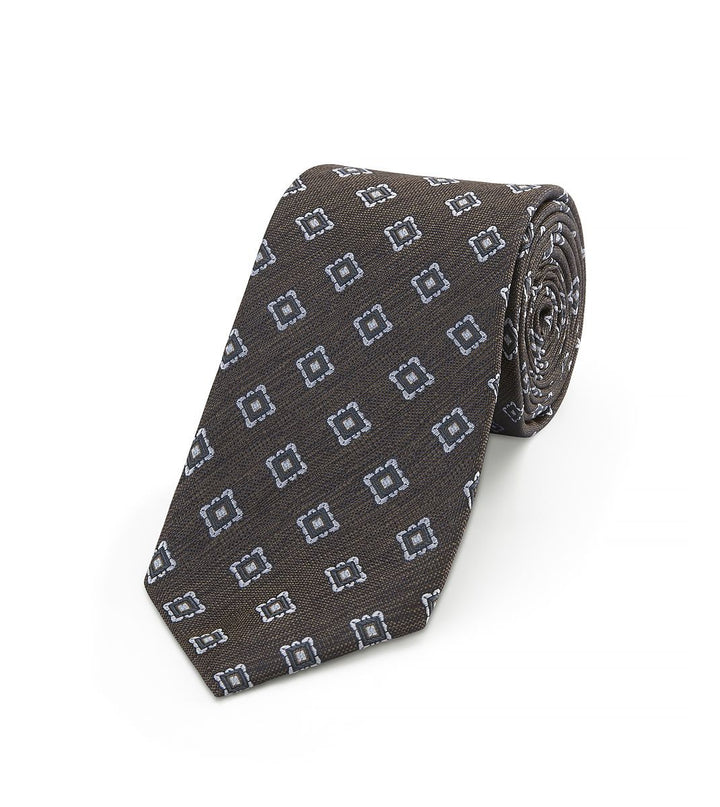 Skopes Chocolate Tie with Geometric Design
