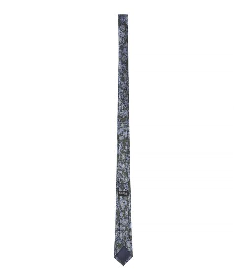 Skopes Dark Green Tie with Blue Floral Design