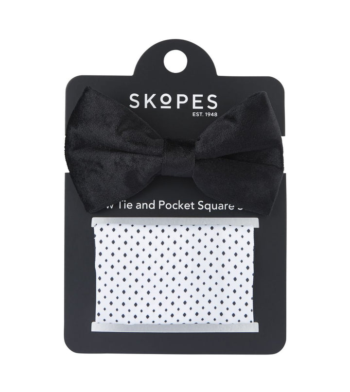 Skopes Black Velvet Bow with Pocket Square