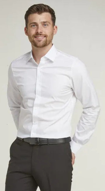 Double Two Tailored Fit White Long Sleeve Shirt