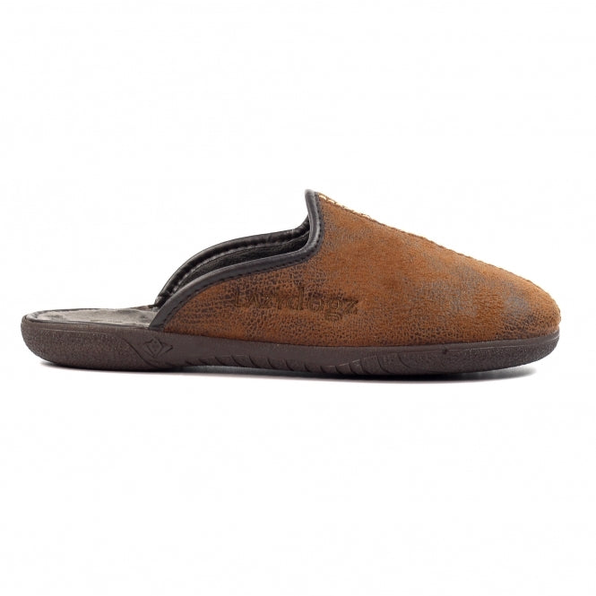 LazyDogz Tees II Mens Slippers Brown