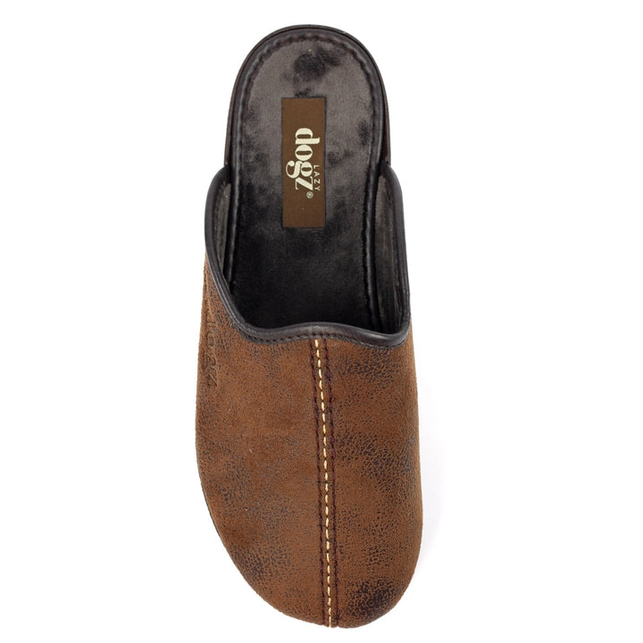 LazyDogz Tees II Mens Slippers Brown