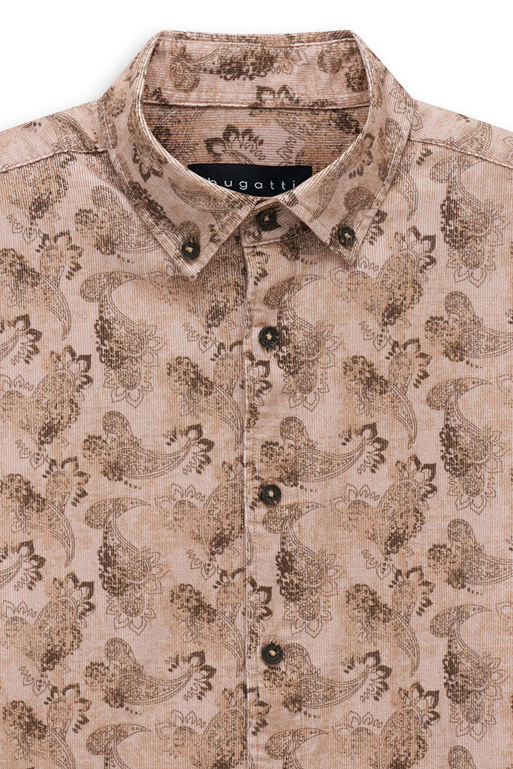 Bugatti Casual Long Sleeve Beige Patterned Shirt