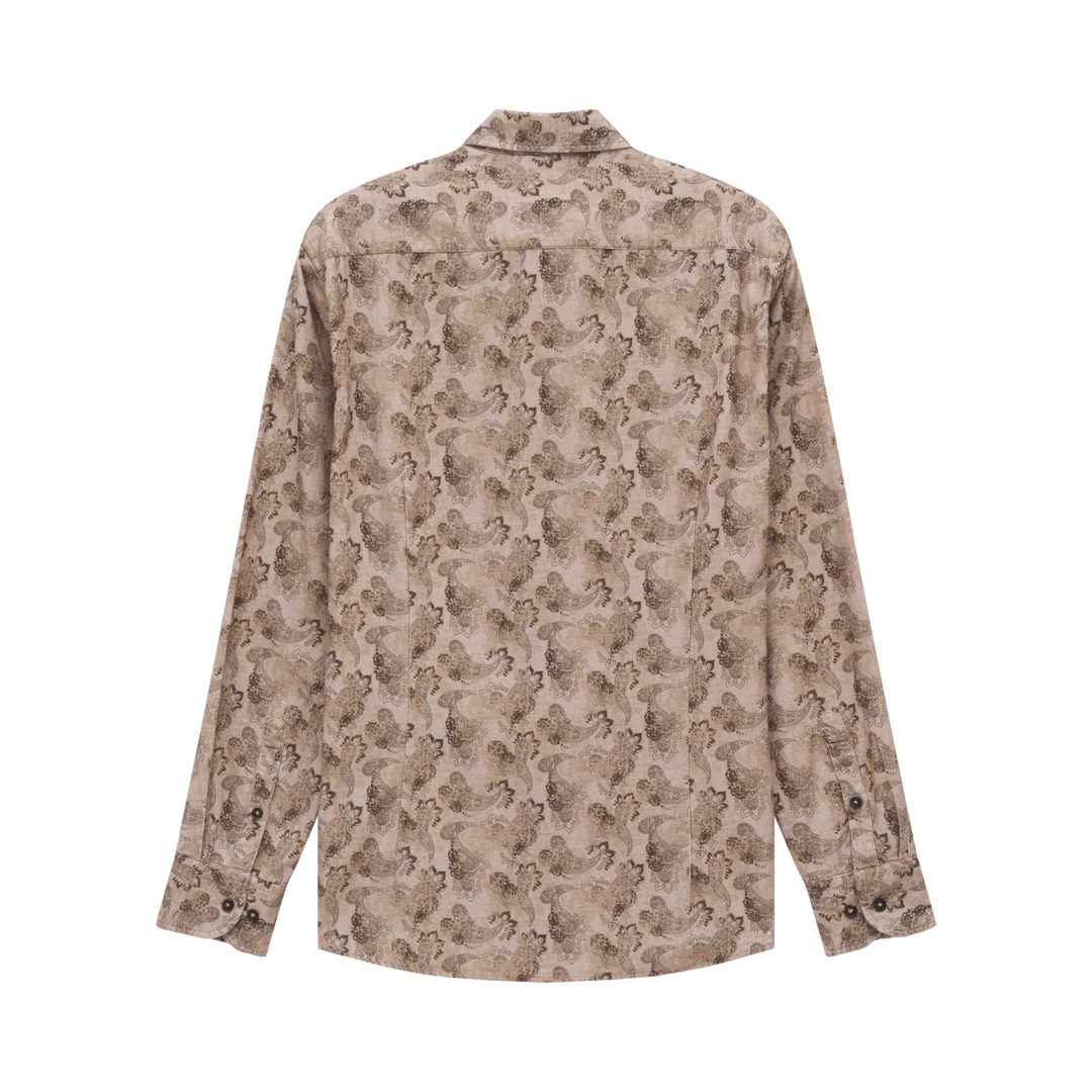 Bugatti Casual Long Sleeve Beige Patterned Shirt